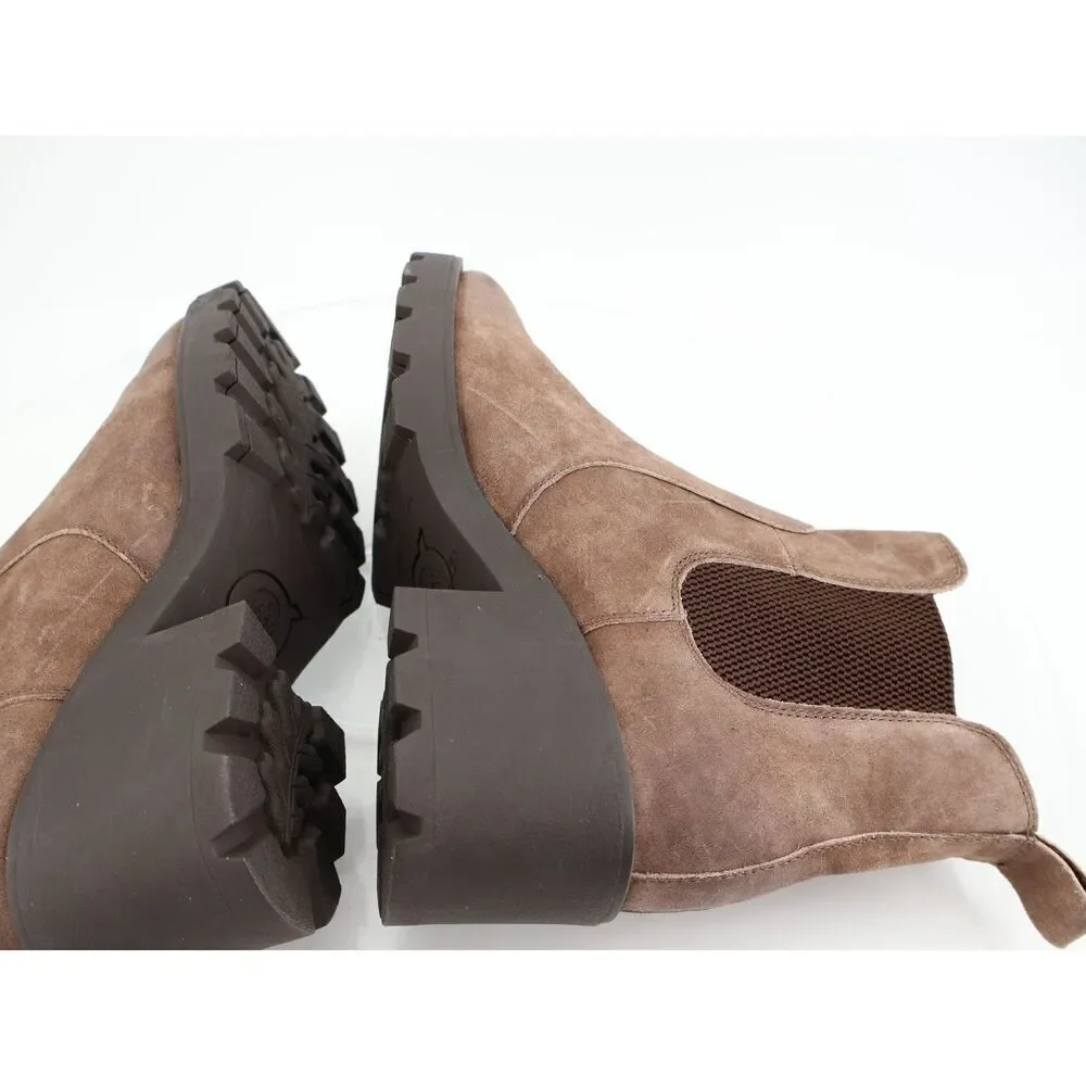 Born Graci Chelsea Boot Size 11 M Lug Sole Brown Leather Block Heel Pull on